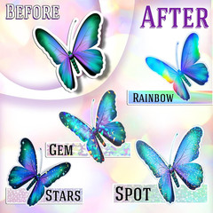 24 Sheets A4 Holographic Paper Sticker Transparent Waterproof Self Adhesive Film