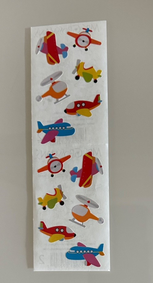 Rare Mrs. Grossman Ltd Edition Stickers~AIRPLANES~Scooters~CONSTRUCTION VEHICLES