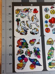 Vintage 1980s Stickers Prism Sparkle Unicorn Butterfly Rainbow Animal 12 Sheets
