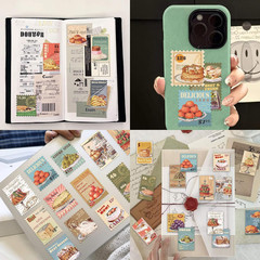 Vintage Aesthetic Food Postage Stamp Stickers for Adults – Classic Fruit Cake Gr