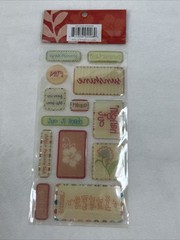 DCWV Summer Epoxy Stickers Sayings Scrapbook Yellow Orange Green