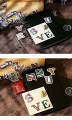 English Letter Stickers Pack, 45 pcs Sticker Set,Journal Stickers, Planner