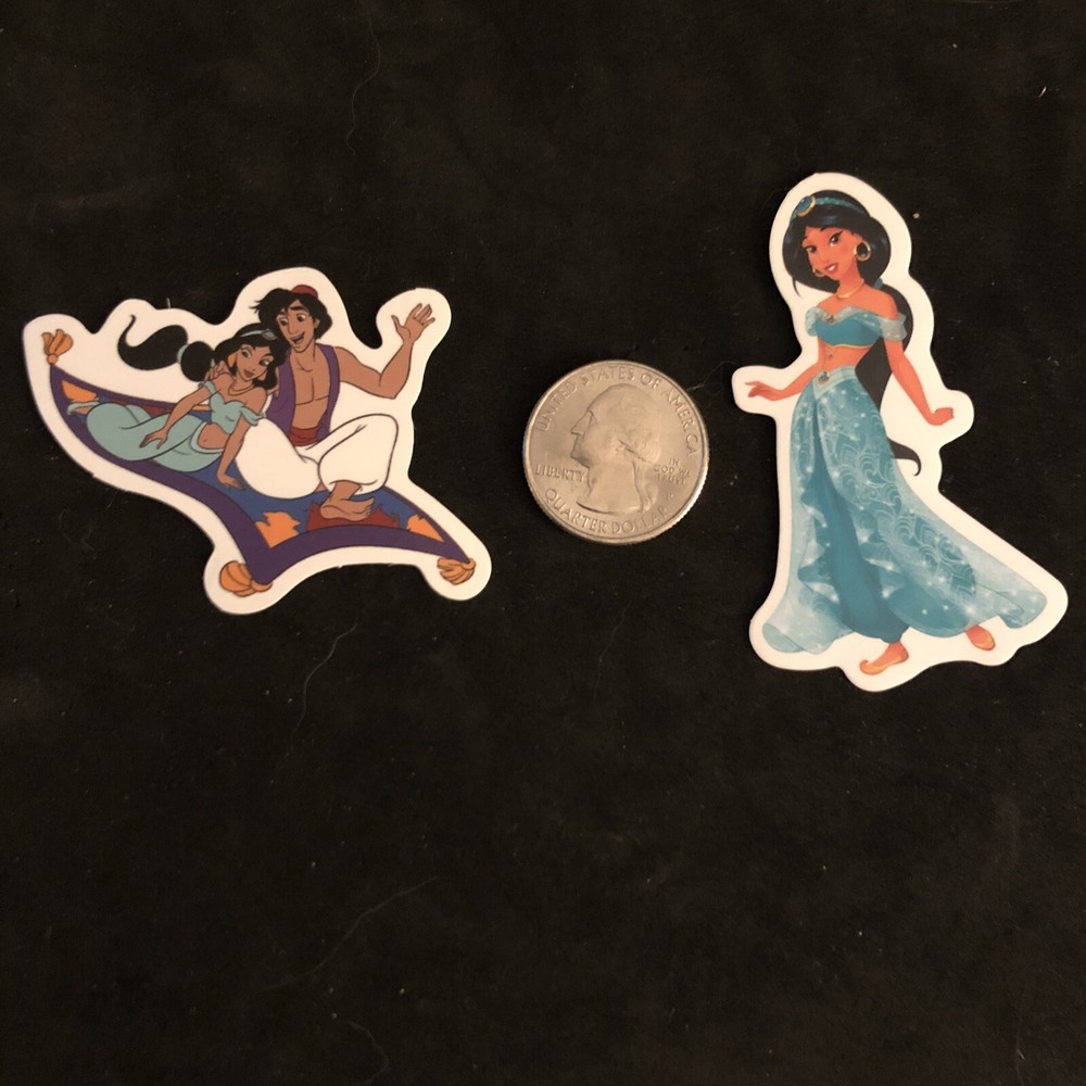 Disney Stickers – Aladdin, Jasmine lot of 2 Stickers