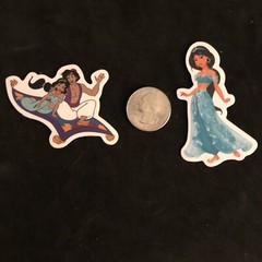 Disney Stickers – Aladdin, Jasmine lot of 2 Stickers