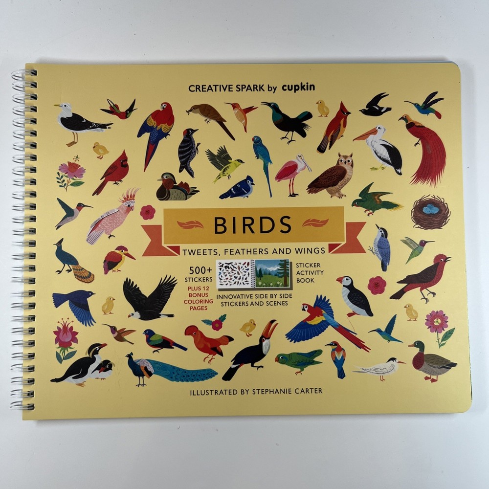 Creative Spark by Cupkin Bird Sticker Activity Book for Kids – 500+ Stickers NEW