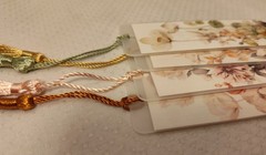 (4) Vintage Style Floral Handmade Bookmarks*Faux Pressed Flowers Look*Tassels*N*