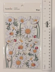 White Daisies & Ladybugs Daisy Flowers Scrapbooking Stickers by Recollections