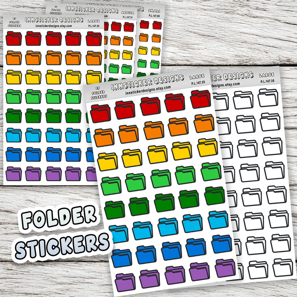 File Folder Stickers, Mini Icon Reminder Planner stickers, Journals, Scrapbooks