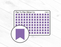 2340-9~~Purple Mini Flags Planner Stickers.