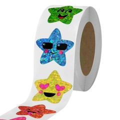 700Pcs Smiley Face Star Stickers for Kids Reward, 1inch 8 Colored Sparkly Foi…