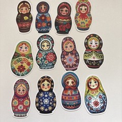 40 RUSSIAN NESTING DOLLS STICKERS MATRYOSHKA STICKERS JOURNAL PLANNERS RNIP3