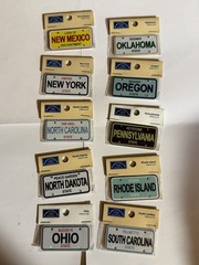 Karen Foster Mini License Plate Lot 50 States + Vacation 1 3/4″ X 3/4″ Stickers