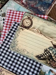 Alice in Wonderland Junk Journal Kit Ephemera Bundle 106 Pc Tags Papers Crafts