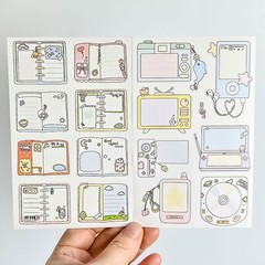 Kawaii Y2K Retro Tech Memo Sticker Sheet set Korean Deco Planner Journal DIY