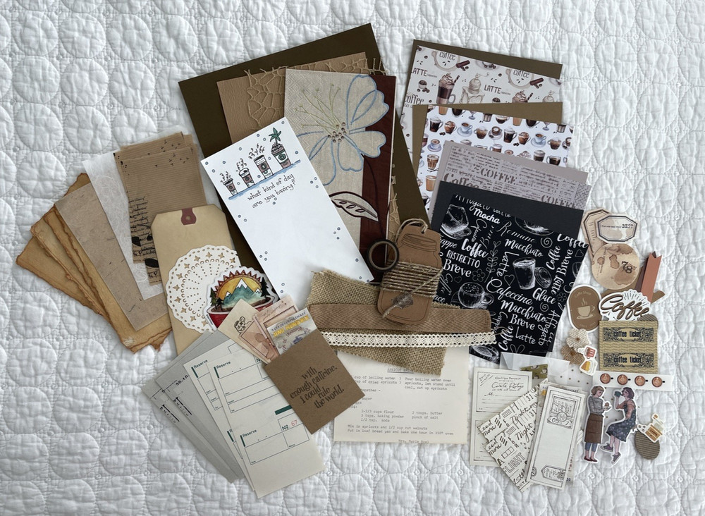 60pcs Coffee Themed Lot Ephemera Junk Journal Scrapbooking Collage Mixed Media