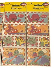Barney Sticker Sheet Lot 2000 8 Sheets Original Sealed Packaging 2.5” X 6” NEW!