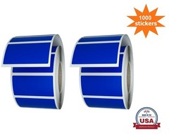 Blue Rectangular Colored Labels 1.57in x 0.75in (4cm x 2cm) 1000 Pack on Rolls