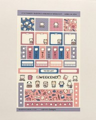 Hubman and Chubgirl Stationary Buddies Hobonichi Weeks Kit Sheet NEW