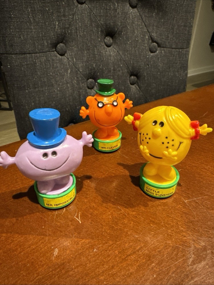 Vintage Mr Men Little Miss Stamper Ink Rubber Stamp lot of 3