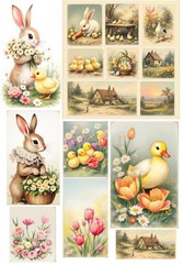 Easter Decoupage Rice Paper For Ornament-Wood Art A4 1 Sheet