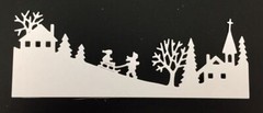 Christmas Die Cuts * Winter Wonderland Border * Set of 12 * White Cardstock *