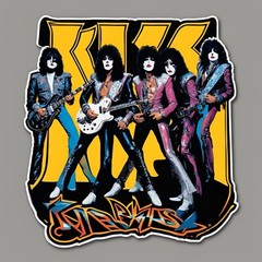 3×2.7” K.I.S.S Rock Band Colourful Decal TRENDING! Sticker NEW DESIGN!
