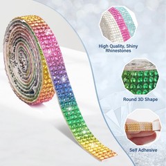 12 Rolls Rhinestone Ribbon Self Adhesive,0.35″ X12 Yard Bedazzling Kit with 2…