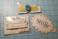 Scrapbooking 3 Mixed Items: «One Of A Kind» Tag, «Smile» Diecut & Ribbon – NEW