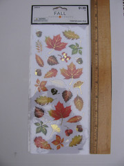 Hobby Lobby FOILED FALL LEAVES STICKERS Flat 29 Pieces NIP