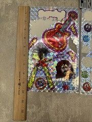 Vintage 1984 Morgan Mark 1 Large Sticker Sheet Prismatic Chrome Rock Star Guitar
