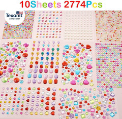 2774Pcs Gem Stickers Jewels for Crafts, Self Adhesive Rhinestone Jewel Stick on