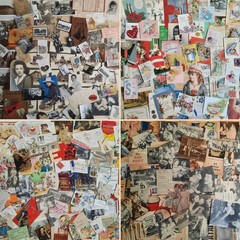 Vintage Junk Journal Paper Lot Ephemera Craft Bundle Old Photos Christmas Cards
