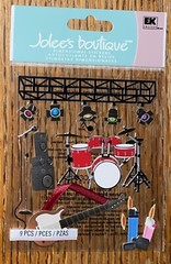 RARE Jolees SUMMER CONCERT Outdoor Music Bands Candles Drums Guitar 3D Stickers