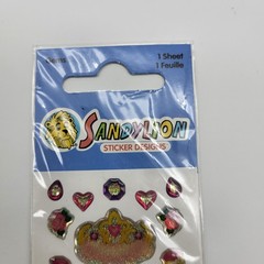 Vintage Sandylion puffy Gem Stickers Princess crown