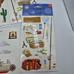 Vtg Mrs. Grossmans Stickers Cowboys Fishing Ship Western