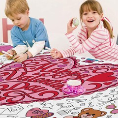 Valentines Day Gift crafts for kids toddler Stickers with Coloring Tablecloth