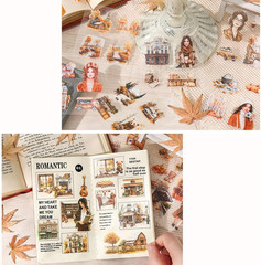 100 Vintage Girls Scrapbook Stickers – Retro Transparent PET for Diaries & Craft
