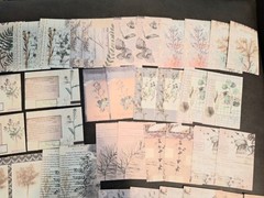Retro Material Pack 100 Pc Scrapbooking JJ Craft Kit Supplies Plant Handwriting