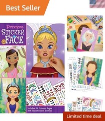 Endless Fun with Princess Create-A-Face Sticker Pad – 32 Blank Pages & 6 Sheets