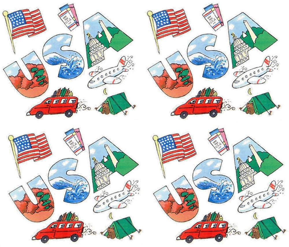 Frances Meyer USA United States Road Trip Scrapbook Stickers 4 Sheets