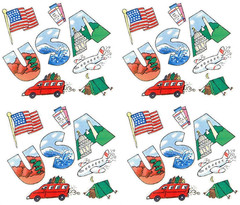 Frances Meyer USA United States Road Trip Scrapbook Stickers 4 Sheets