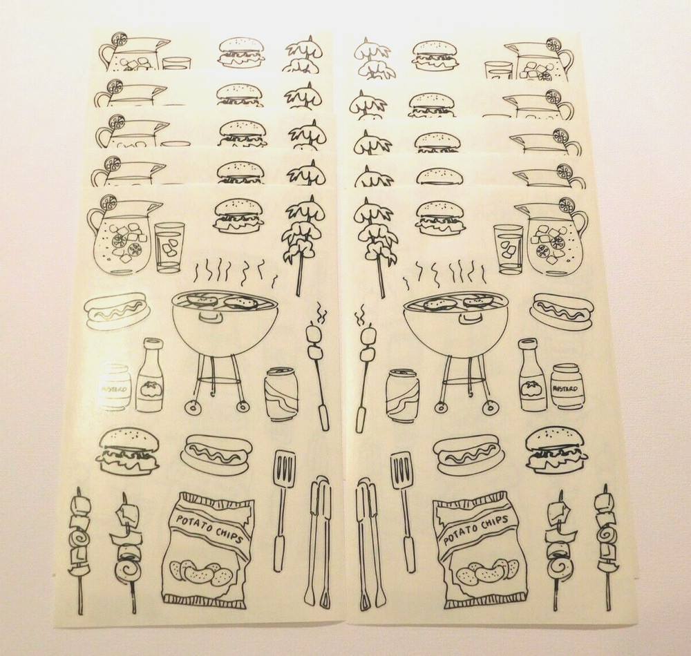 Mrs. Grossman’s Stickers Lot of 10 Sheets ~Pen & Ink BBQ~ 2006 Bar B Que