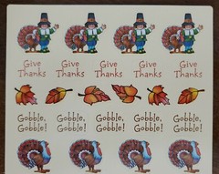American Greetings Stickety-Doo-Da Thanksgiving Autumn Fall Sticker seals