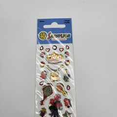 Vintage Sandylion puffy Gem Stickers Princess crown
