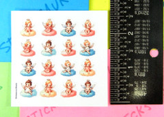 Micro Colorful Baby Angels Mini Sticker Sheet
