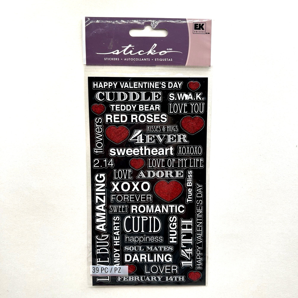 Sticko Valentine’s Day Stickers Scrapbooking Collage Journal Cards