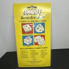 Open Vintage Smurf Scratch & Sniff Smurfy Stickers