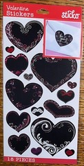 Sticko Decorative Chalk Hearts Chalkboard Valentines W/Swirl Scrapbook Stickers