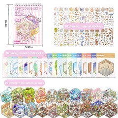 DIY 3D Cartoon Scene Stickers – 20 Sets Fun Craft Kit for Stress Relief & Gifts