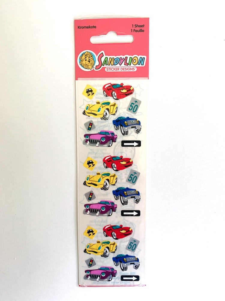 Sealed Sandylion Kromekote Car & Road Signs Sticker Sheet 2″ x 6-1/4″